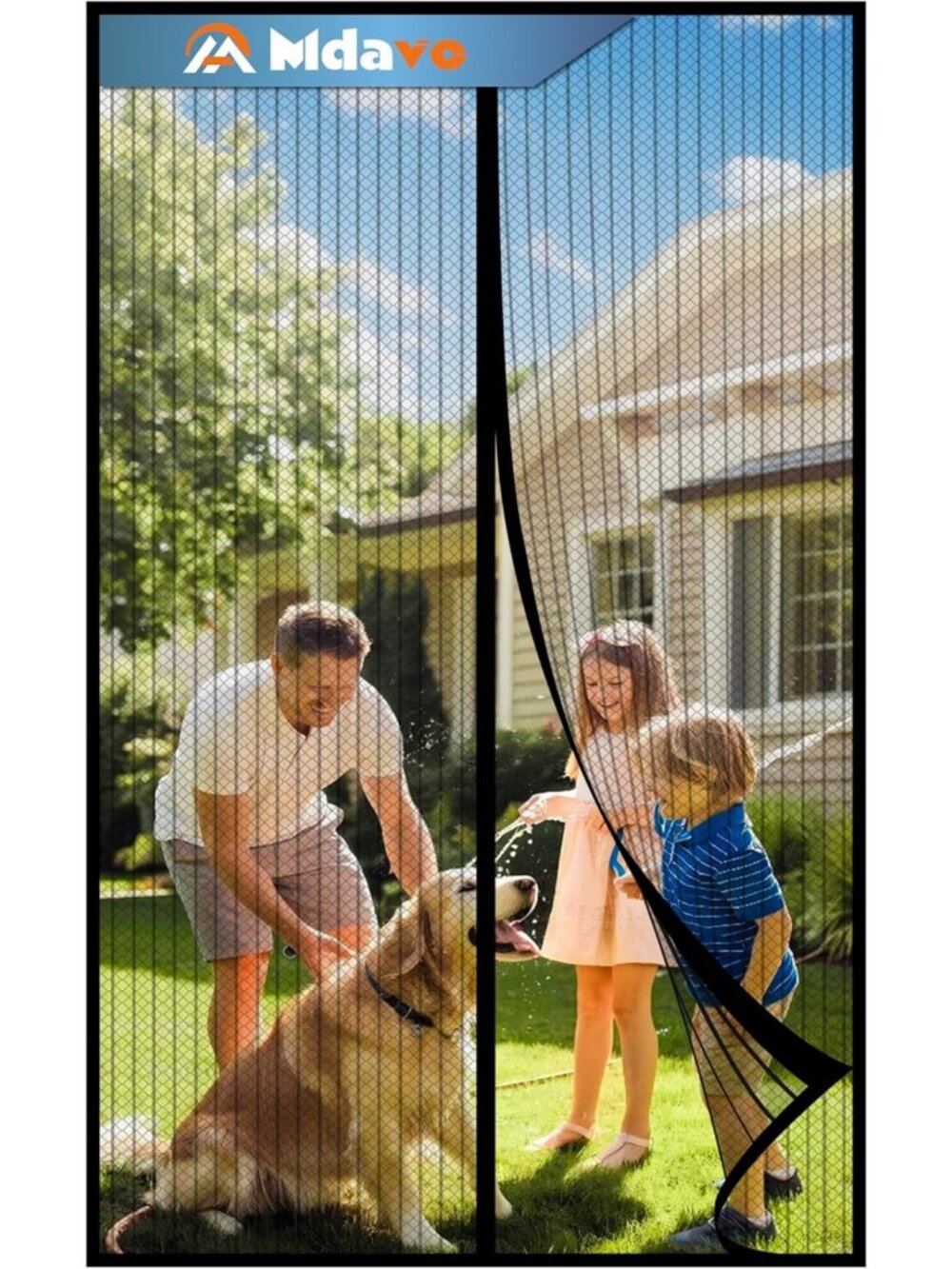 Magnetic Mesh Screen Door - Heavy Duty, Pet & Kid Friendly, Bug Blocker (38x82)